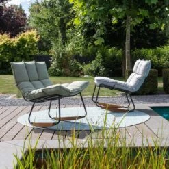 Schöner Wohnen Leska Schaukelstuhl Inkl. Hocker Aluminium/Sunbrella Schwarz/Salbei -Garten Und Außenbereich schoener wohnen leska schaukelstuhl ink hocker aluminium sunbrella 1470527 8