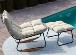 Schöner Wohnen Leska Schaukelstuhl Inkl. Hocker Aluminium/Sunbrella Schwarz/Salbei -Garten Und Außenbereich schoener wohnen leska schaukelstuhl ink hocker aluminium sunbrella 1470527 9