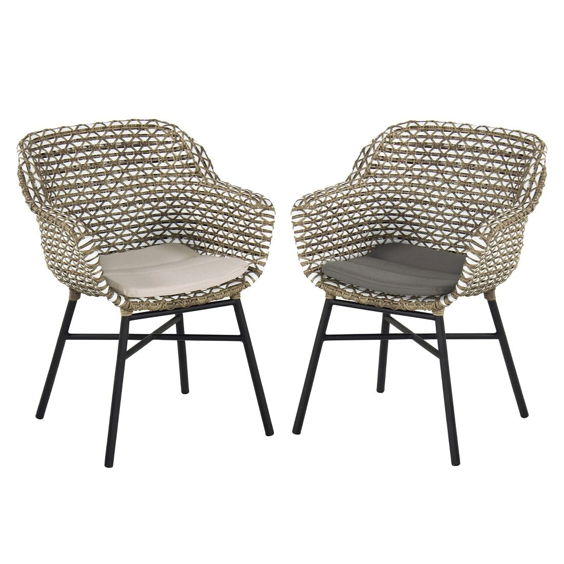 Schöner Wohnen Saba Gartensessel Aluminium/Kunststoff/Polyrattan Schwarz/Grau-Weiß 6 Schöner Wohnen Saba Gartensessel Aluminium/Kunststoff/Polyrattan Schwarz/Grau-Weiß – Bild 4