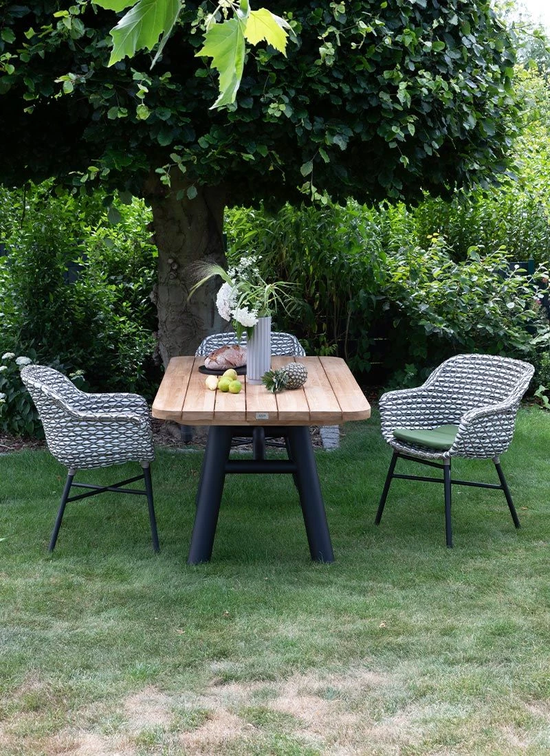 Schöner Wohnen Saba Gartensessel Aluminium/Kunststoff/Polyrattan Schwarz/Grau-Weiß 8 Schöner Wohnen Saba Gartensessel Aluminium/Kunststoff/Polyrattan Schwarz/Grau-Weiß – Bild 6