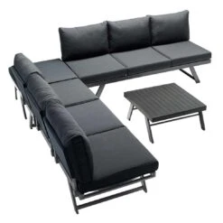 Sieger Auckland Ecklounge 4-tlg. Aluminium/Sunproof Eisengrau/Grau -Garten Und Außenbereich sieger auckland loungeecke 4 tlg aluminium sunproof eisengrau grau 1210421 3
