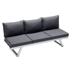 Sieger Auckland Gartensofa 2-tlg. Aluminium/Sunproof Graphit/Grau -Garten Und Außenbereich sieger auckland loungeliege 2 tlg aluminium sunproof graphit grau 1210487 2