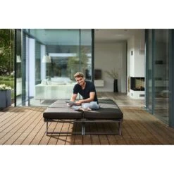 Sieger Auckland Gartensofa 2-tlg. Aluminium/Sunproof Graphit/Grau -Garten Und Außenbereich sieger auckland loungeliege 2 tlg aluminium sunproof graphit grau 1210487 3