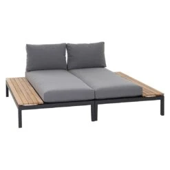 Siena Garden Alvida Doppelliege Aluminium/Polyester Matt Anthrazit/Grau -Garten Und Außenbereich siena garden alvida loungeset aluminium polyester 1484761 2