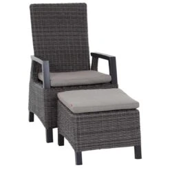 Siena Garden Corido Loungehocker Geflecht Inkl. Kissen Charcoal Grey/Taupe-Meliert -Garten Und Außenbereich siena garden corido loungehocker geflecht inkl kissen 1353047 5