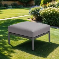 Solpuri Club Loungehocker Aluminium/Rope/Acryl Anthrazit