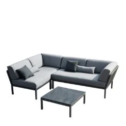 Solpuri Club Ecklounge 3-tlg. Tisch 80x80cm Aluminium/Rope Anthrazit/Volcano -Garten Und Außenbereich solpuri club loungeset 3 tlg tisch 80x80cm aluminium rope 1501943 2