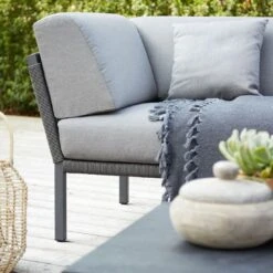 Solpuri Club Ecklounge 3-tlg. Tisch 80x80cm Aluminium/Rope Anthrazit/Volcano -Garten Und Außenbereich solpuri club loungeset 3 tlg tisch 80x80cm aluminium rope 1501943 6