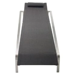 Solpuri Jazz Gartenliege Edelstahl/Textilene Silber/Coal -Garten Und Außenbereich solpuri jazz gartenliege edelstahl textilene 1465654 5