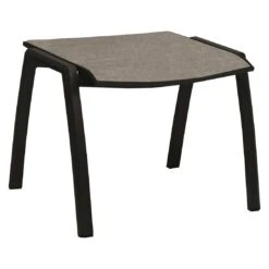 Stern Kari Hocker Aluminium/Textilene Schwarz Matt/Leinen Grau