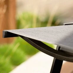 Stern Kari Gartenliege Aluminium/Textilene Schwarz Matt/Leinen Grau -Garten Und Außenbereich stern kari rollliege aluminium textilene 1453851 5