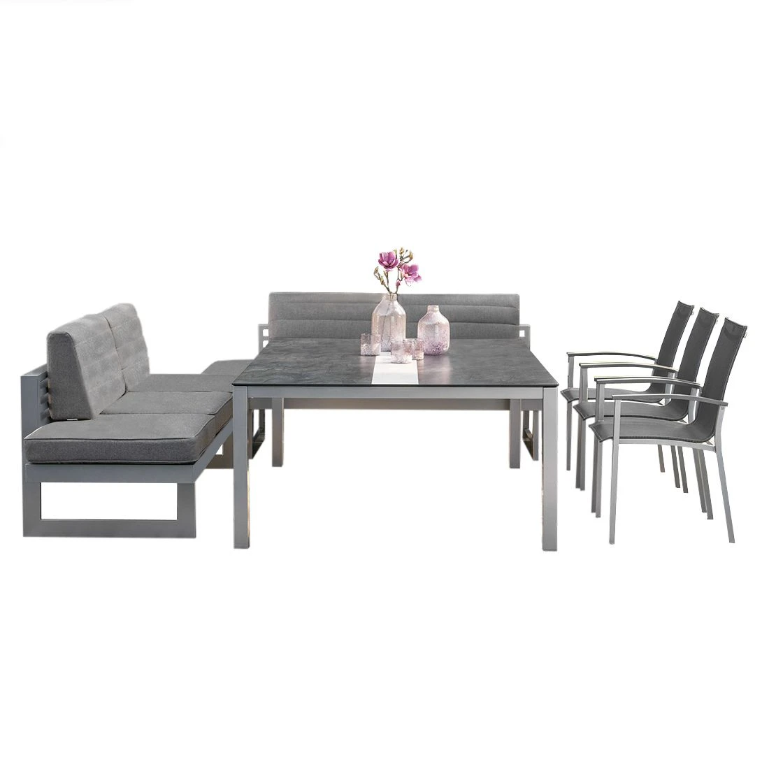 Stern New Holly Dininglounge Aluminium/Polyacryl Graphit/Schiefergrau 4 Stern New Holly Dininglounge Aluminium/Polyacryl Graphit/Schiefergrau – Bild 2