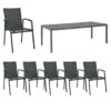 Stern New Top Gartenmöbelset 7-tlg. Mit Tisch 220x100 Cm Anthrazit/Karbon
