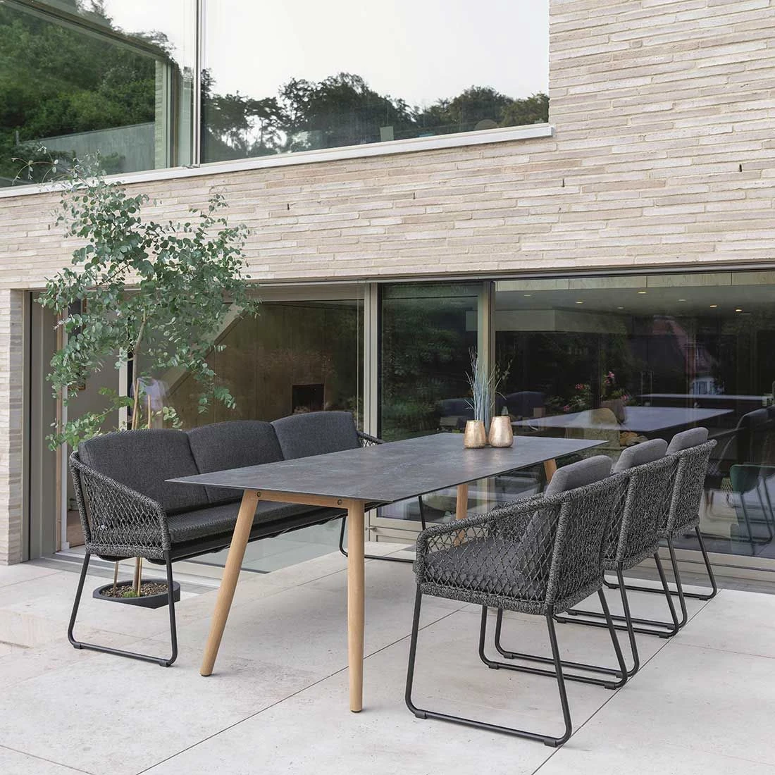 Stern Odea Diningsessel Aluminium/Rope Inkl. Kissen Schwarz Matt/Pepper 8 Stern Odea Diningsessel Aluminium/Rope Inkl. Kissen Schwarz Matt/Pepper – Bild 6