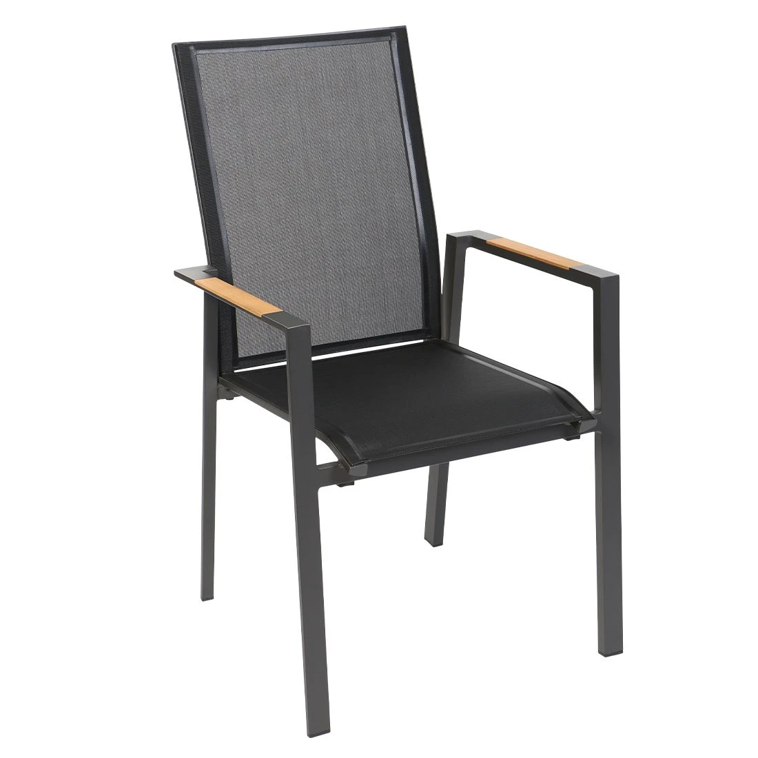 Sungörl Bamberg Stapelsessel Aluminium/Textilene Anthrazit/Schwarz 3 Sungörl Bamberg Stapelsessel Aluminium/Textilene Anthrazit/Schwarz