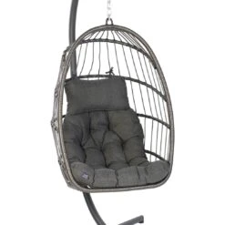Sungörl Lana Hängesessel Faltbar Stahl/Polyester Anthrazit/Grau Meliert -Garten Und Außenbereich sungoerl lana haengesessel faltbar stahl polyester 1367578 3