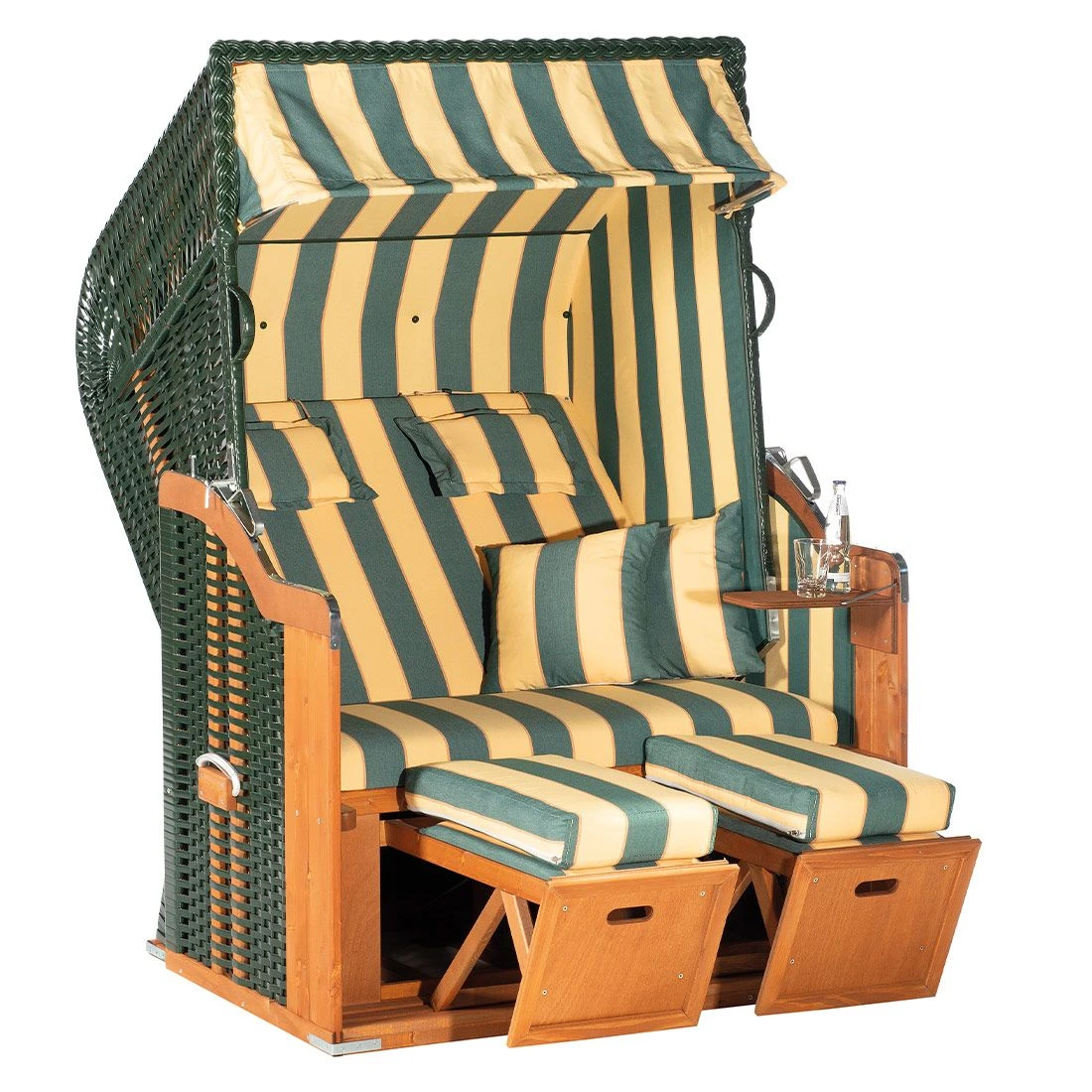 Sunny Smart Rustikal 250 Plus Strandkorb Geflecht/Fichte Grün 3 Sunny Smart Rustikal 250 Plus Strandkorb Geflecht/Fichte Grün