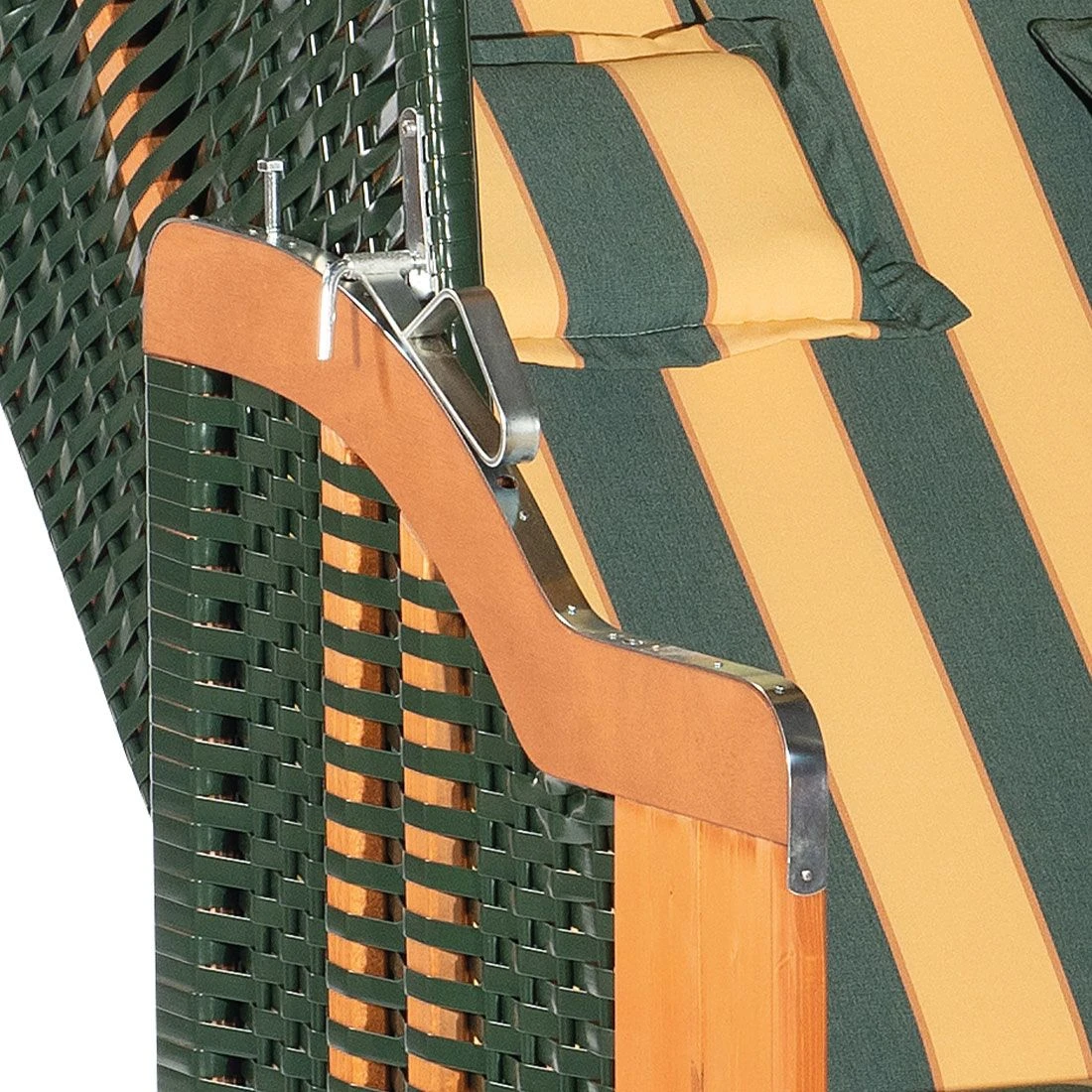 Sunny Smart Rustikal 250 Plus Strandkorb Geflecht/Fichte Grün 5 Sunny Smart Rustikal 250 Plus Strandkorb Geflecht/Fichte Grün – Bild 3