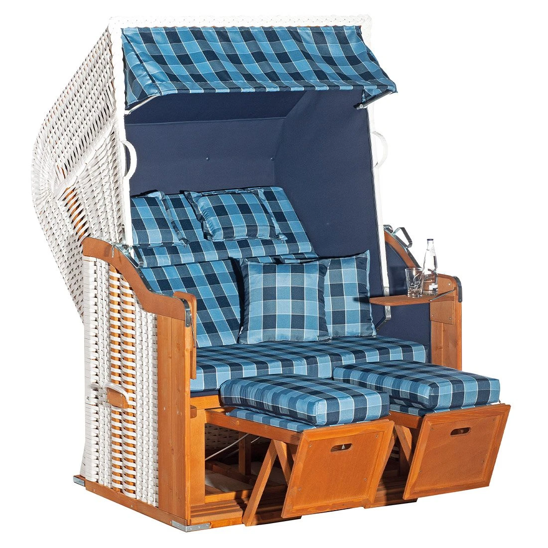 Sunny Smart Rustikal 255 Plus Strandkorb Geflecht/Fichte Weiß