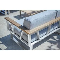 Zebra Belvedere Gartensofa Edelstahl/Olefin Edelstahl/Grau -Garten Und Außenbereich zebra belvedere 3 sitzersofa edelstahl olefin 4