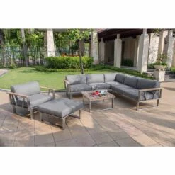 Zebra Belvedere Eck-/Endmodul Edelstahl/Olefin Edelstahl/Grau -Garten Und Außenbereich zebra belvedere endmodul links edelstahl olefin 4