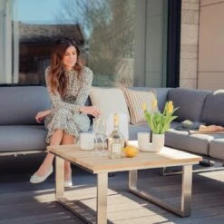 Zebra Belvedere Eck-/Endmodul Edelstahl/Olefin Edelstahl/Grau -Garten Und Außenbereich zebra belvedere endmodul links edelstahl olefin 6