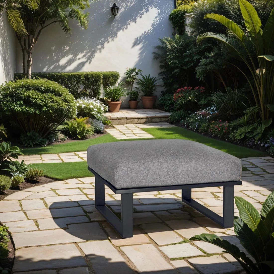 Zebra Belvedere Hocker Edelstahl/Olefin Graphit/Grau 3 Zebra Belvedere Hocker Edelstahl/Olefin Graphit/Grau