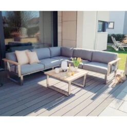 Zebra Belvedere Ecklounge Edelstahl/Tuva Edelstahl/Medium Grey -Garten Und Außenbereich zebra belvedere loungeecke 3 tlg tisch 76x76cm edelstahl medium grey 1228846 4