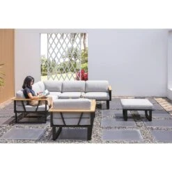 Zebra Belvedere Ecklounge 5-tlg. Edelstahl/Olefin Graphit/Grau -Garten Und Außenbereich zebra belvedere loungeecke 5 tlg edelstahl olefin 1377313 3