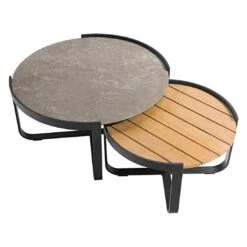Zebra Fly Loungeset 3-tlg. Aluminium/Teak/Olefin Graphit -Garten Und Außenbereich zebra fly loungeset 3 tlg aluminium teak olefin 1374398 7