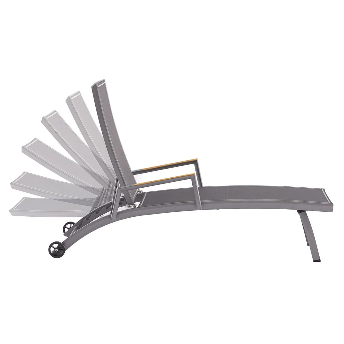 Zebra Fly Gartenliege Aluminium/Textilene Elegance Grey/Dark Grey 5 Zebra Fly Gartenliege Aluminium/Textilene Elegance Grey/Dark Grey – Bild 3